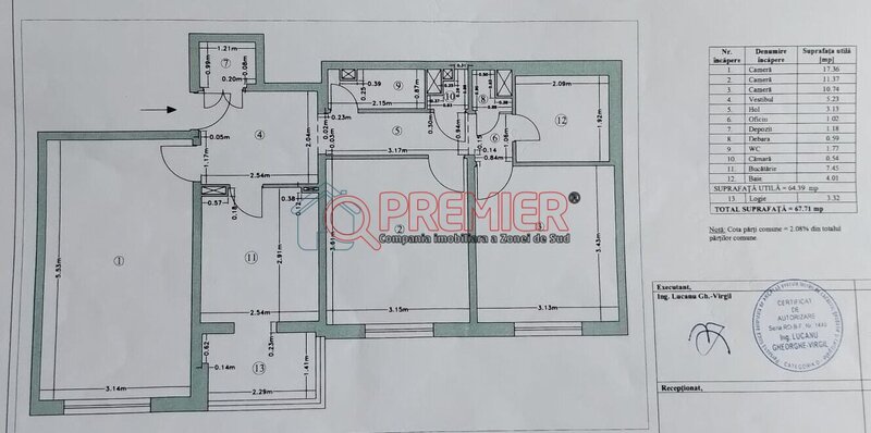 Aparatorii Patriei Metrou 3 camere decomandat mobilat